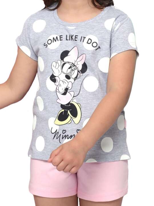 54390AD Pyjama short t-shirt Minnie Dots Disney gris Admas Gris face