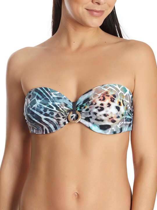 BA216SE Haut maillot de bain bandeau Animal Selmark Mare Bleu Turquoise face