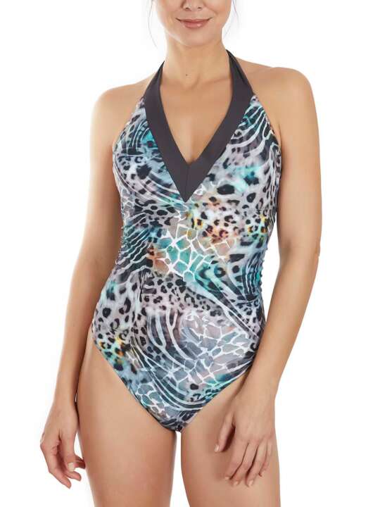 BA257SE Maillot de bain 1 pièce triangle multipositions Animal Selmark Mare Bleu Turquoise face