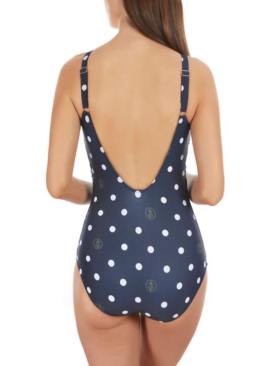 BA653SE Maillot de bain 1 pièce shapewear multipositions Lunares marine Selmark Mare Bleu Marine face