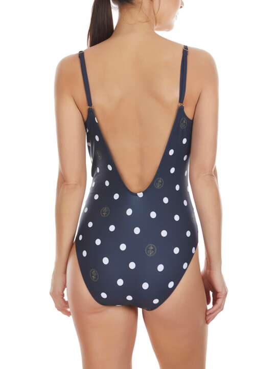 BA658SE Maillot de bain 1 pièce préformé sans armatures Lunares marine Selmark Mare Bleu Marine face