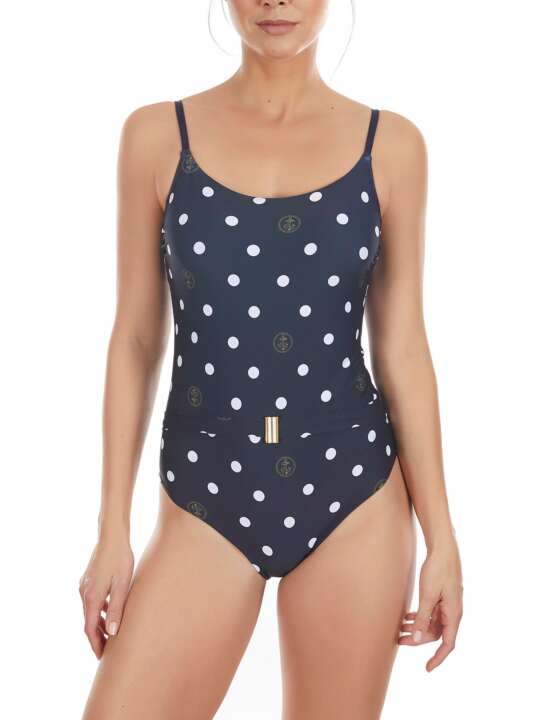 BA658SE Maillot de bain 1 pièce préformé sans armatures Lunares marine Selmark Mare Bleu Marine face