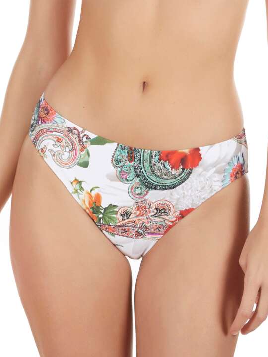 BB802SE Bas maillot de bain bikini Cachemire blanc Selmark Mare Blanc face