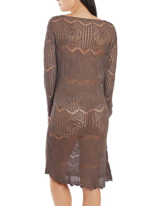 BC055SE Selmark Mare long hook beach dress Khaki face