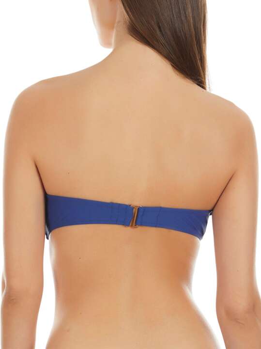 BA116SE Bandeau swimming costume top with ruffles Basica Selmark Mare Blue face