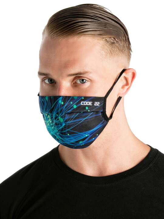 8060COD Masque protection mixte C22 bleu Code22 Bleu face