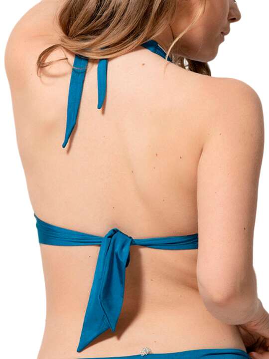 91946LU Haut maillot de bain triangle sans armatures Homonoia Luna Bleu face