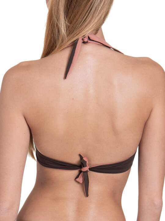 40501LI Haut maillot de bain armaturé dos nu réversible écologique Kea Lisca Cheek Marron face