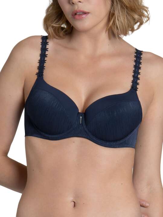 20251LI Soutien-gorge préformé bretelles doubles Gracia bonnets B à E Lisca Bleu face