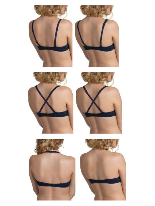 20253LI Soutien-gorge push-up multipositions Gracia Lisca Bleu face