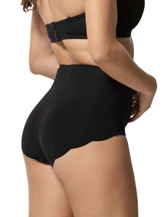 2107LU Slip taille haute gainant Secret Sense noir Luna Noir face