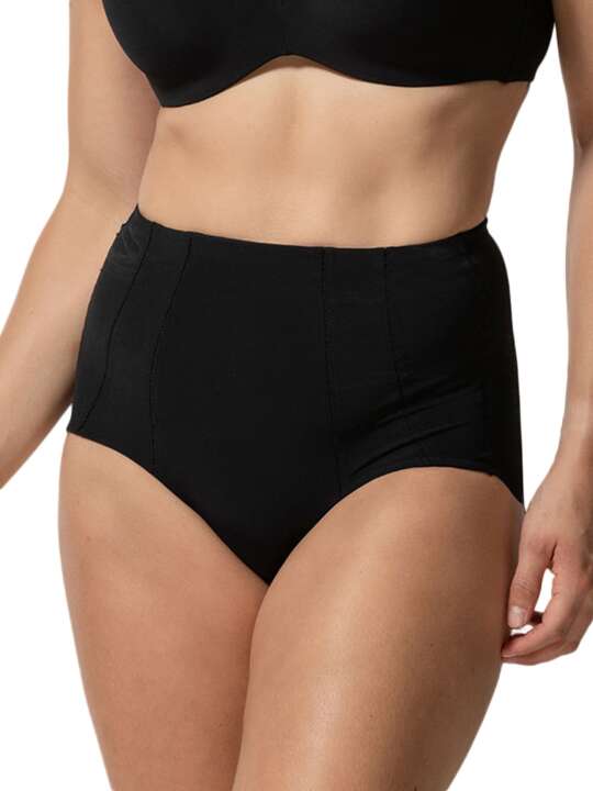 2107LU Slip taille haute gainant Secret Sense noir Luna Noir face