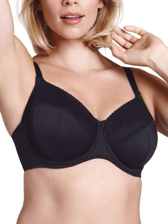 20262LI Soutien-gorge armaturé Gina Lisca - bonnets F à G Noir face