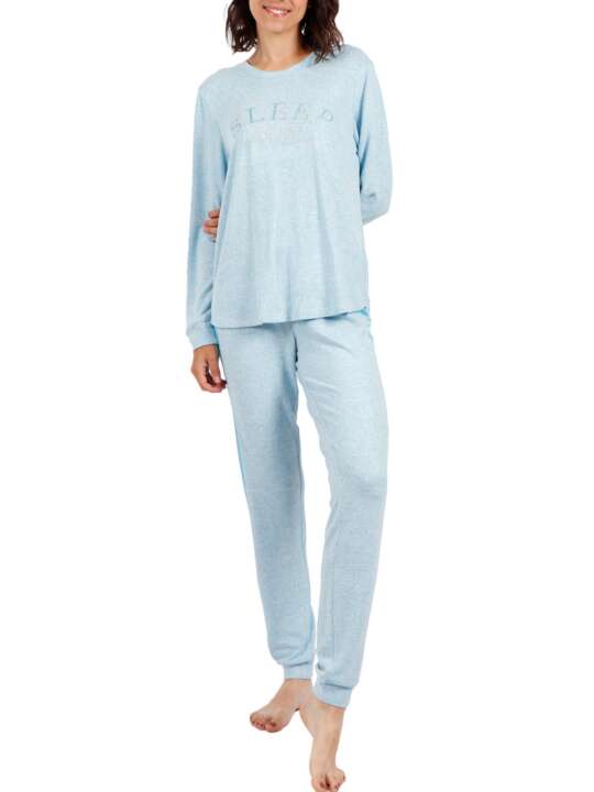 54568AD Tenue d'intérieur pyjama pantalon Sleep Admas Bleu face