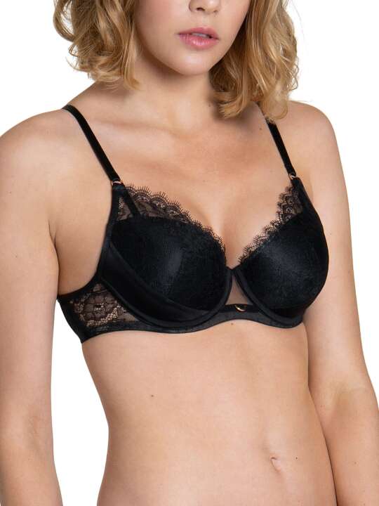 10309LI Soutien-gorge préformé Rose noir bonnets F Lisca Noir face