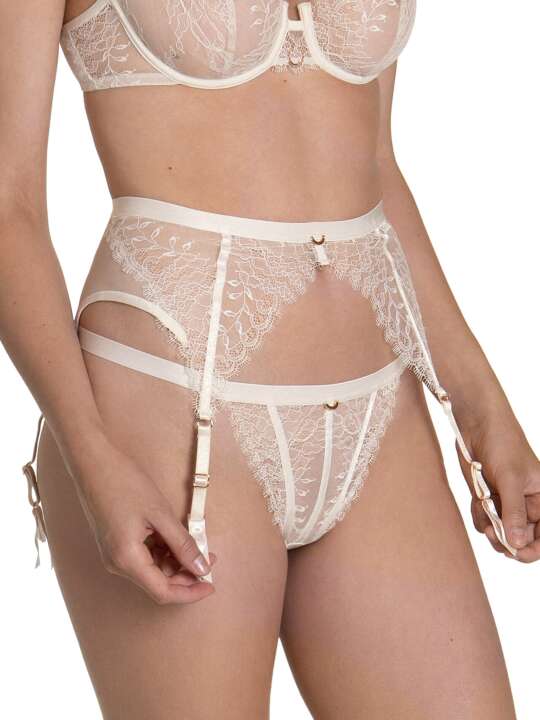 11050LI Suspender belt Rose wedding ivory Lisca Ivory face