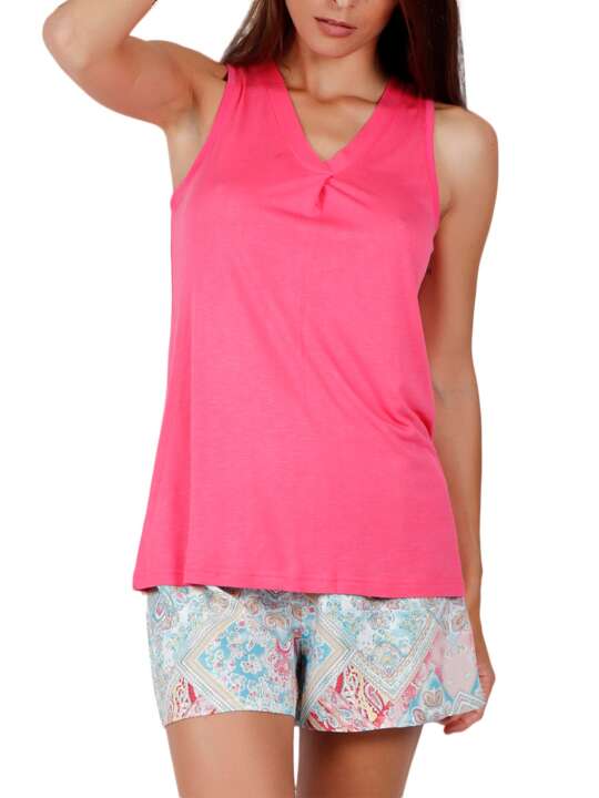 55152AD Pyjama shorts tank top Colored Diamonds pink Admas Pink face