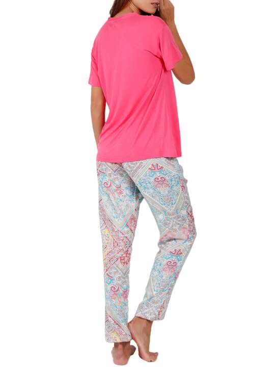 55153AD Pyjama pantalon t-shirt Colored Diamonds rose Admas Rose face