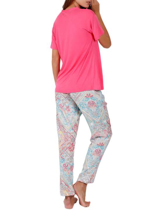 55153AD Pyjama pants t-shirt Colored Diamonds pink Admas Pink face