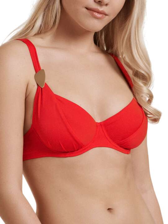 40511LI Okinawa Lisca Armature Swimsuit Top Red face
