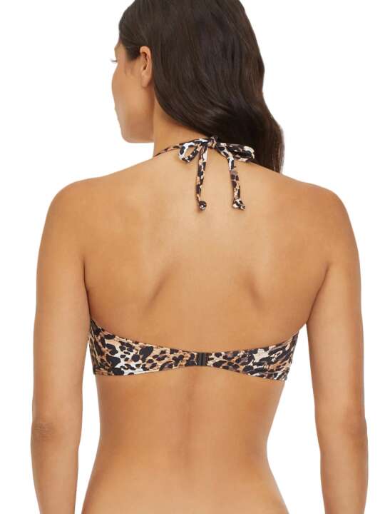 SUKI22L Lexa Lascana Underwired Bandeau Swimsuit Top Leopard face