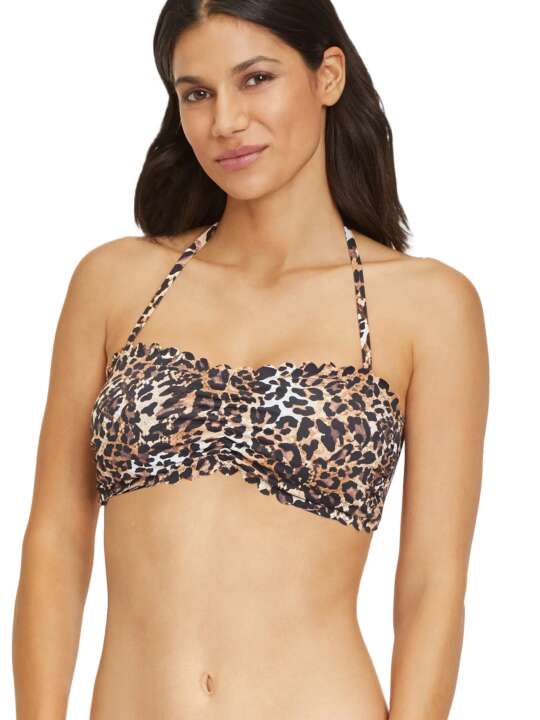 SUKI22L Lexa Lascana Underwired Bandeau Swimsuit Top Leopard face
