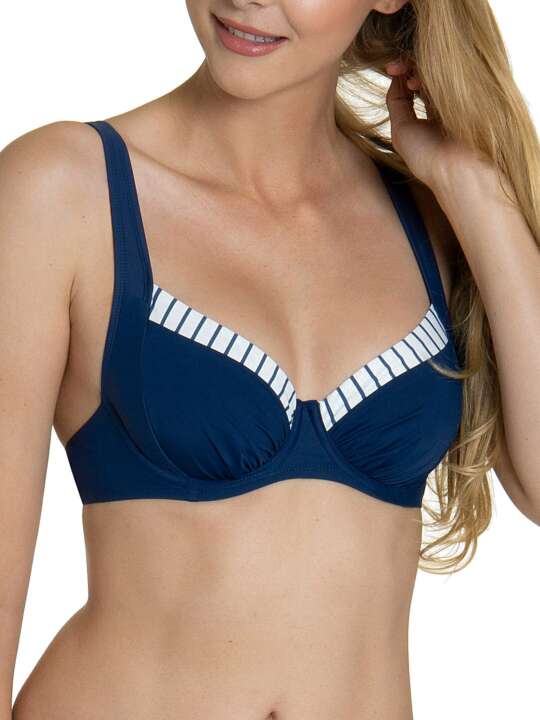40569LI Puerto Rico Lisca Underwired Swimsuit Top Navy Blue face