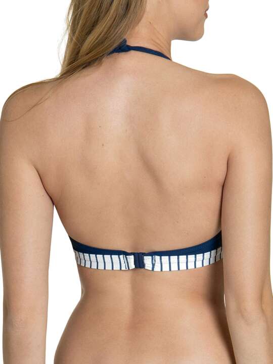 40571LI Haut maillot de bain triangle préformé sans armatures Puerto Rico Lisca Bleu Marine face