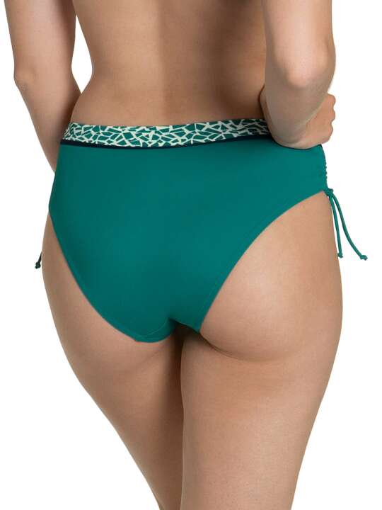 41488LI Gathered side swimming costume bottoms Utila Lisca Green face