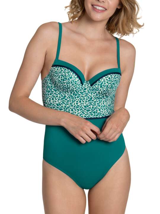 43460LI Utila Lisca 1-piece preformed multi-position swimsuit Green face