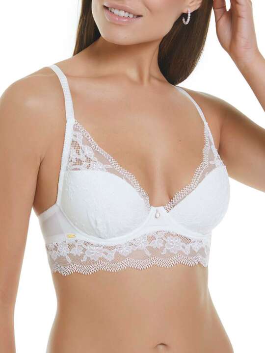 30815SE Soutien-gorge triangle semi bralette Jolie mariage Selmark Ivoire face