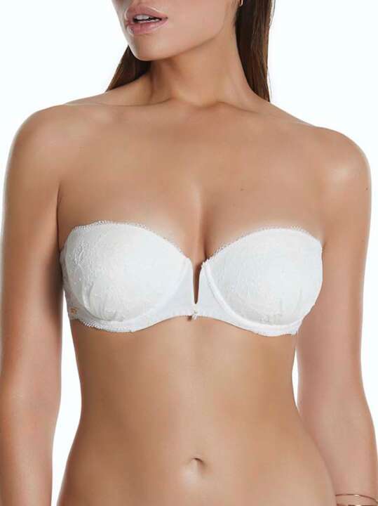 30816SE Soutien-gorge bandeau préformé Jolie mariage Selmark Ivoire face