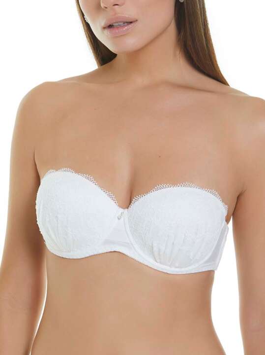 30826SE Soutien-gorge bandeau push-up Jolie mariage Selmark Ivoire face