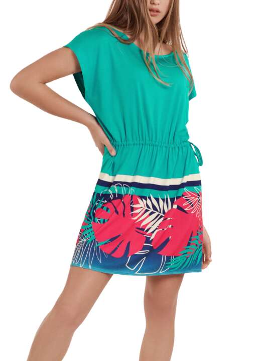 49456LI Beach tunic Tahiti Lisca Green face