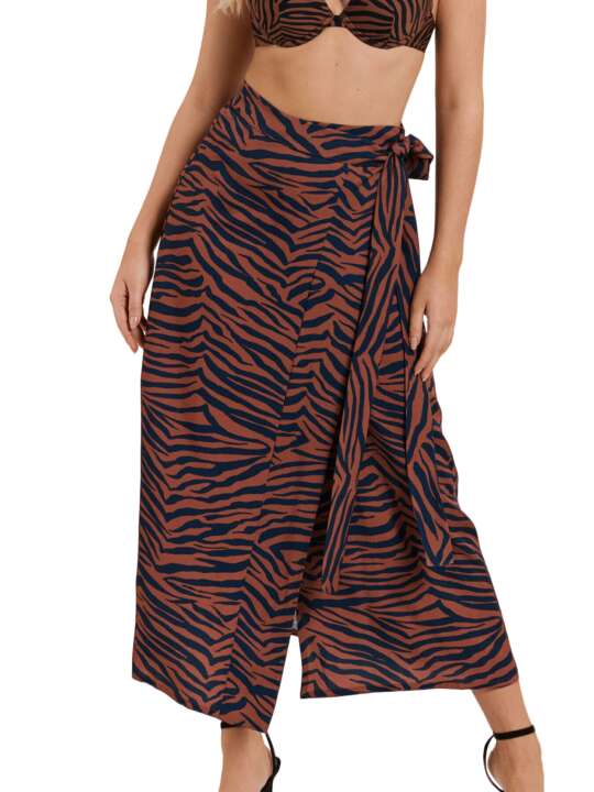 49452LI Summer wrap skirt Lima Lisca Brown face