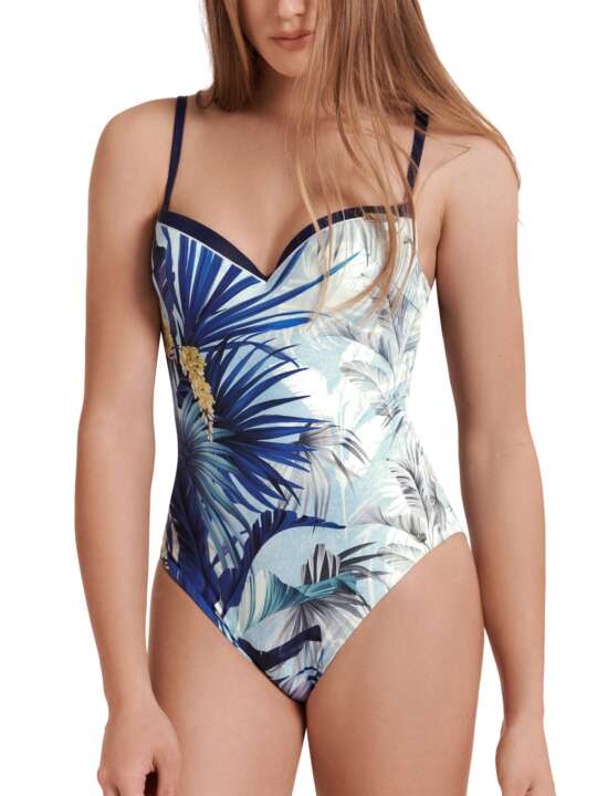 43453LI Maillot de bain une pièce préformé Ensenada Lisca Bleu face