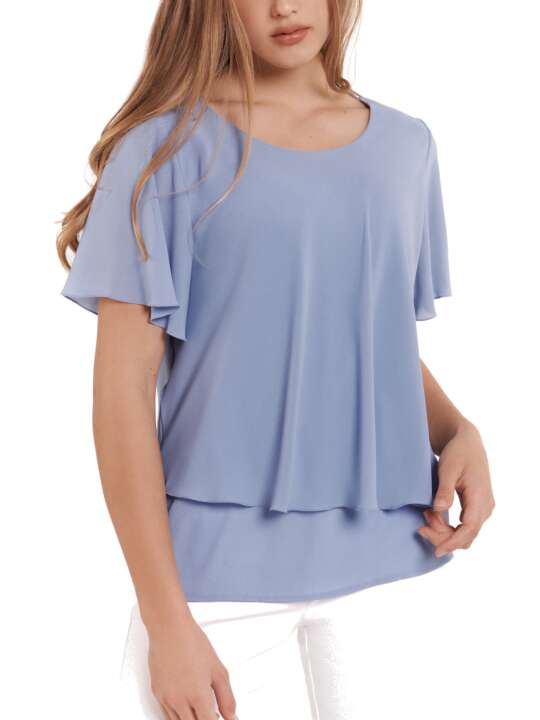 49435LI Top manches courtes Ensenada Lisca Bleu face