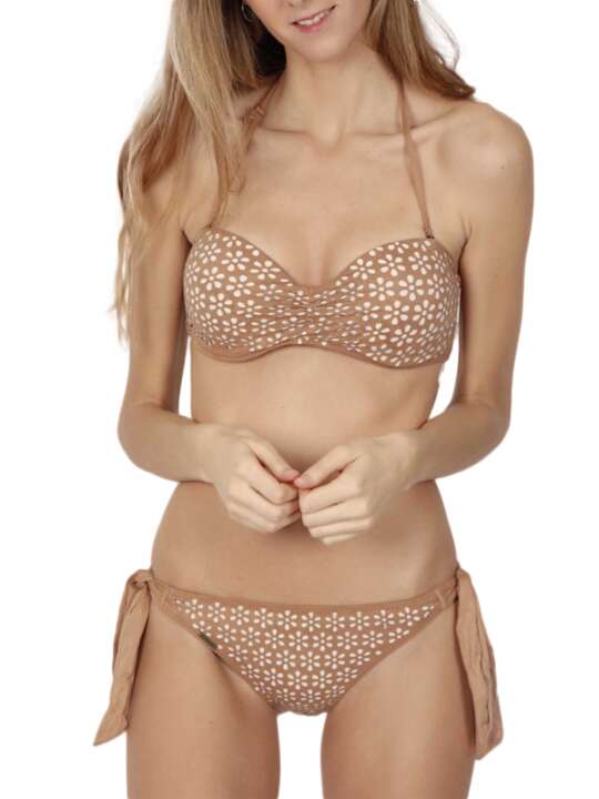 15078AD Ensemble 2 pièces bikini bandeau push-up Sand Desert Admas Beige face