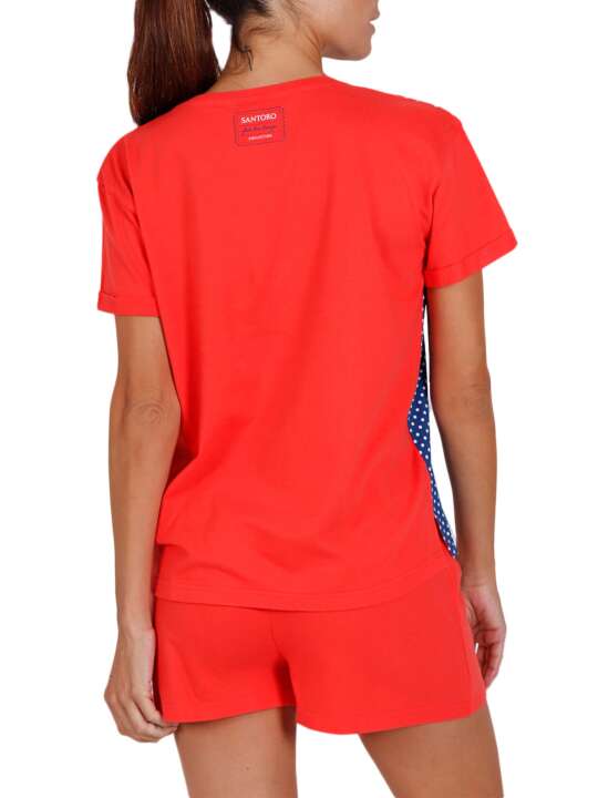 55506AD Pyjama short t-shirt Lady In Red Santoro rouge Admas Rouge face