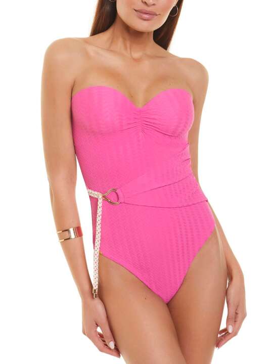 BD056SE Maillot de bain 1 pièce bustier armaturé Basica Selmark Mare Fuchsia face