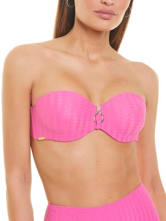 BD016SE Haut maillot de bain bandeau Basica Selmark Mare Fuchsia face