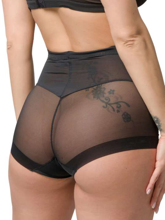 25120LU High waist mesh slimming briefs 26 cm Sculpt Luna Splendida Black face