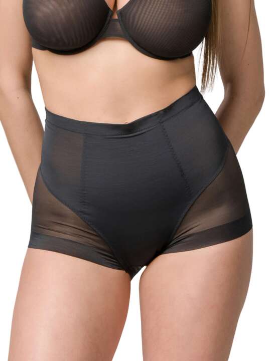 25120LU High waist mesh slimming briefs 26 cm Sculpt Luna Splendida Black face