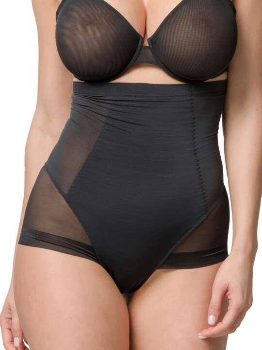 25122LU High waist mesh slimming briefs 39 cm Sculpt Luna Splendida Black face
