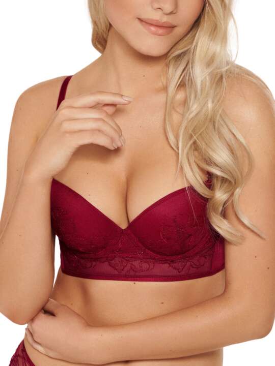 10323LI Soutien-gorge bustier balconnet push-up Ruby Lisca Rouge face