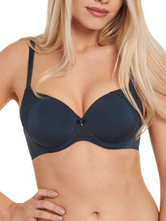 20228LI Soutien-gorge préformé Evelyn Lisca - bonnets B à E Bleu Marine face