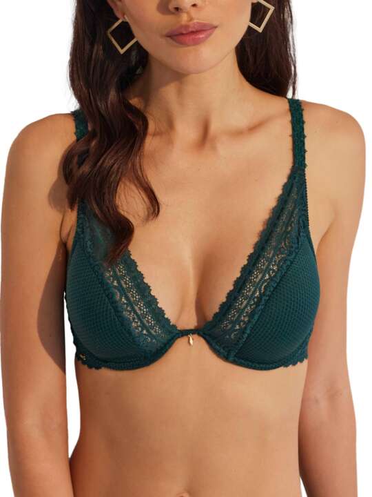 50815SE Soutien-gorge triangle semi bralette Flavia Selmark Vert face