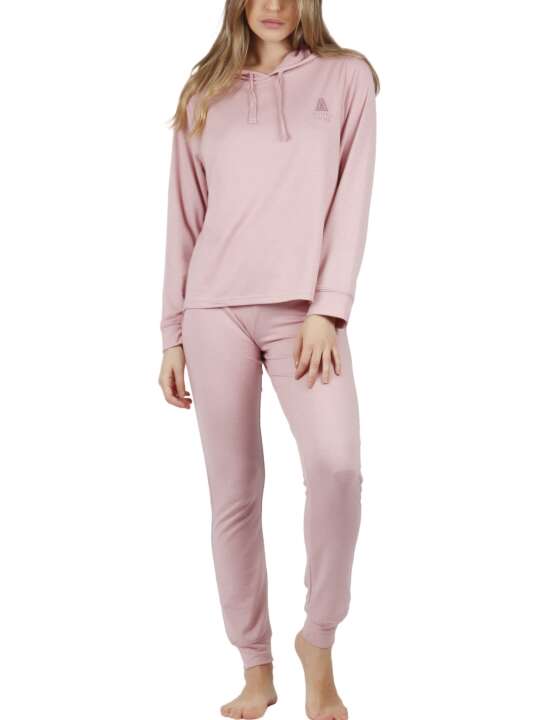 55824AD Pyjama tenue d'intérieur pantalon sweat capuche Make It Happen Admas Rose face