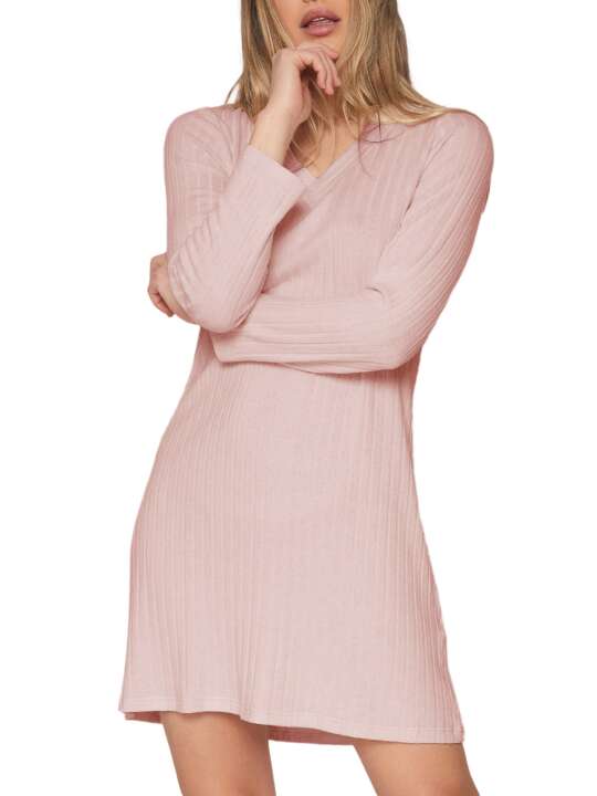 51506AD Chemise de nuit manches longues Elegant Line Admas Rose face