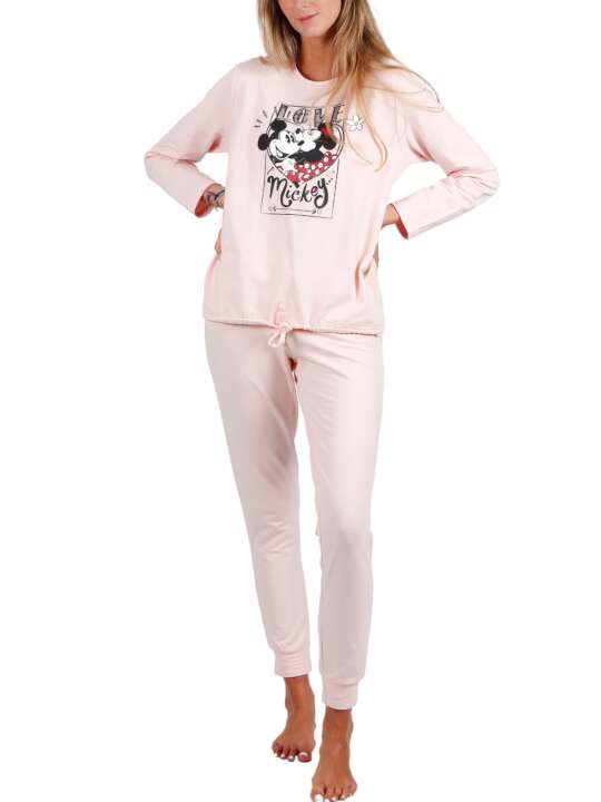 55956AD Pyjama tenue d'intérieur pantalon et haut First Dates Disney Admas Orange face